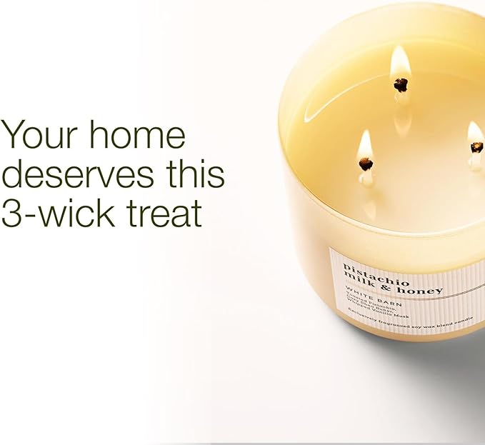 Bath & Body Works 3-Wick Candle, Pistachio Milk & Honey Candle, Strong Throw, Long-Lasting Burn Up to 45 Hours, Exclusively Fragranced Soy Wax Blend, 14.5 oz - 2 Pack