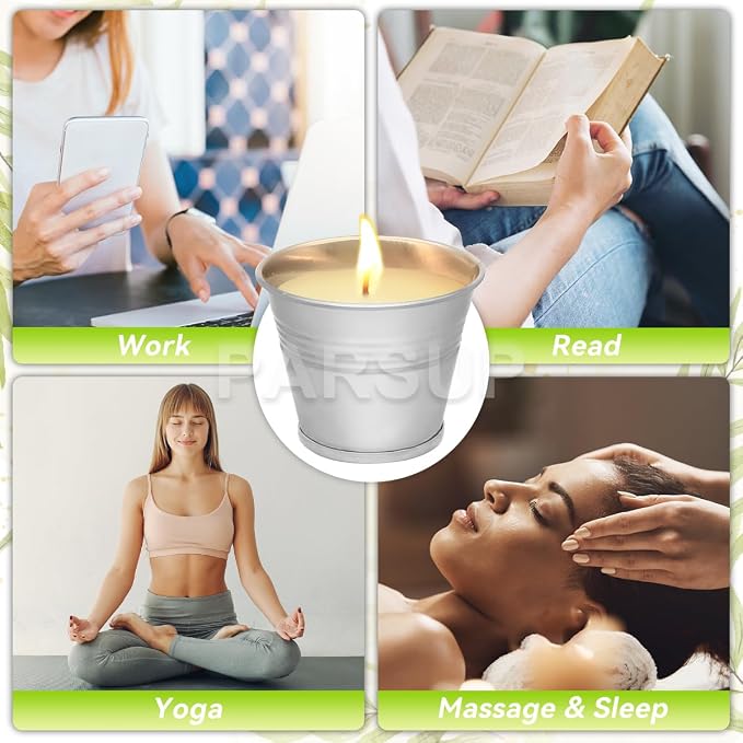 24PCS Citronella Candles - Garden Citronella Scented Candles Outdoors, 240-360 Hours Burning, Natural Soy Wax, Portable Jar Candle Gift Sets for Home Patio Yard Indoors, Balcony, Camping