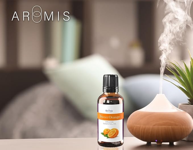 ArOmis Organic Sweet Orange Essential Oil - 100% Pure Therapeutic Grade - 30ml, Undiluted, Premium, Oils Perfect for Aromatherapy 1 fl oz
