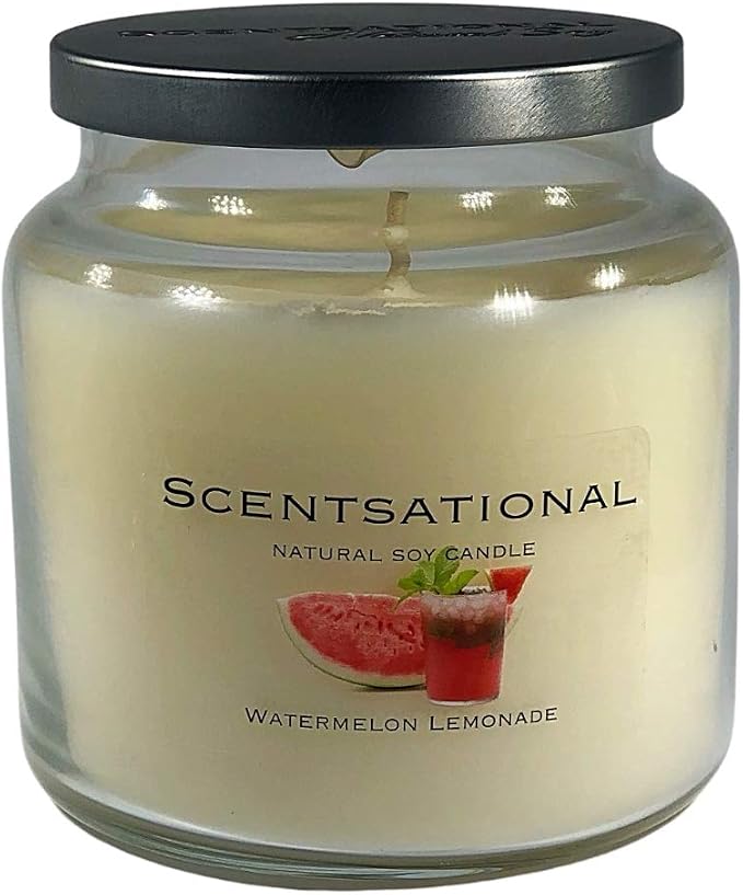 Scentsational Candles | Watermelon Lemonade Jar | Luxury Scented Soy Jar Candle | Hand Poured in The USA | Highly Scented & Long Lasting | 19 Oz.