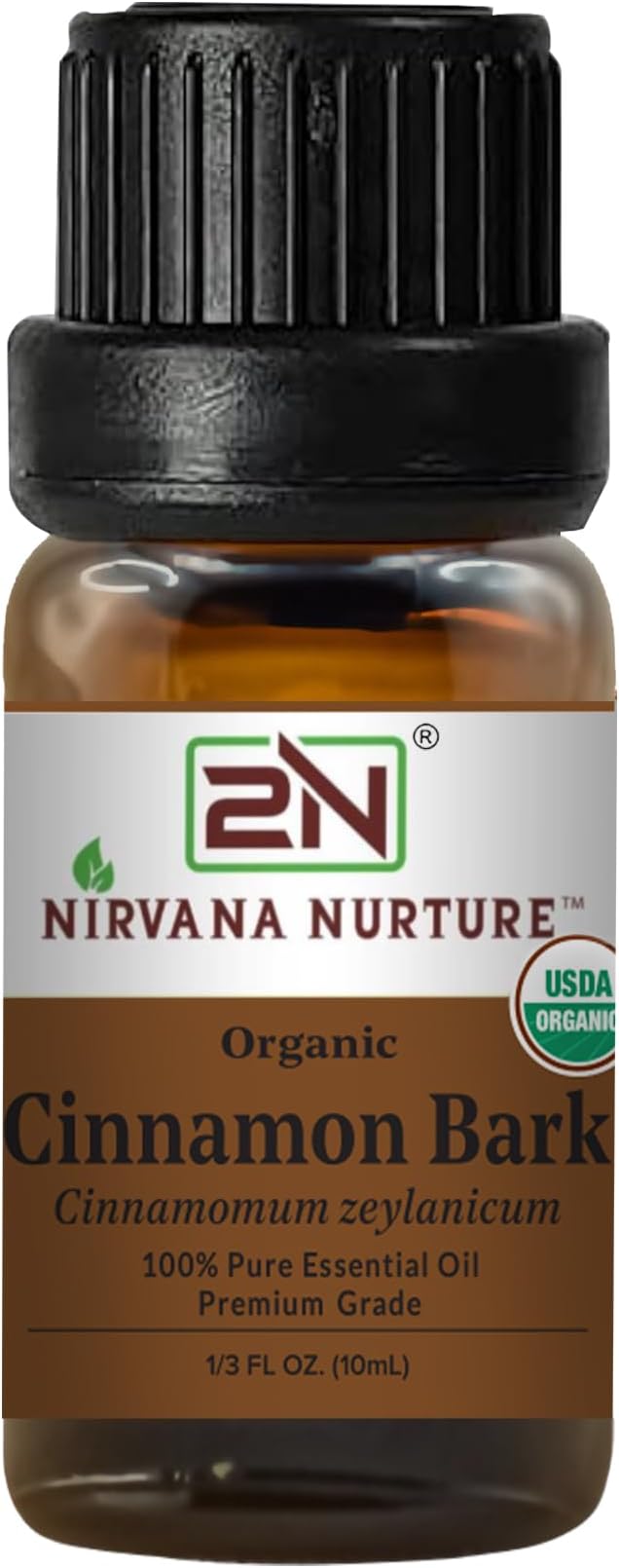 Cinnamon Bark Essential Oil, USDA Certified Organic, 100% Pure Undiluted, Aromatherapy Oil for Diffuser, Hair & Skin Care