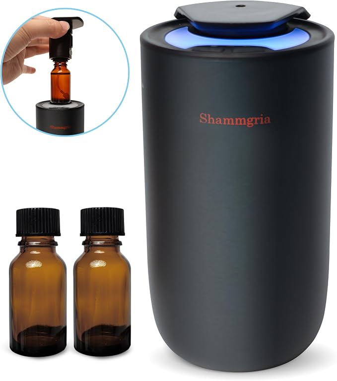Car Air Diffuser Essential Oil Aromatherapy Scent Diffuser with 3 Mist Levels & LED Lights for Car, Room, Studio, Office- Black