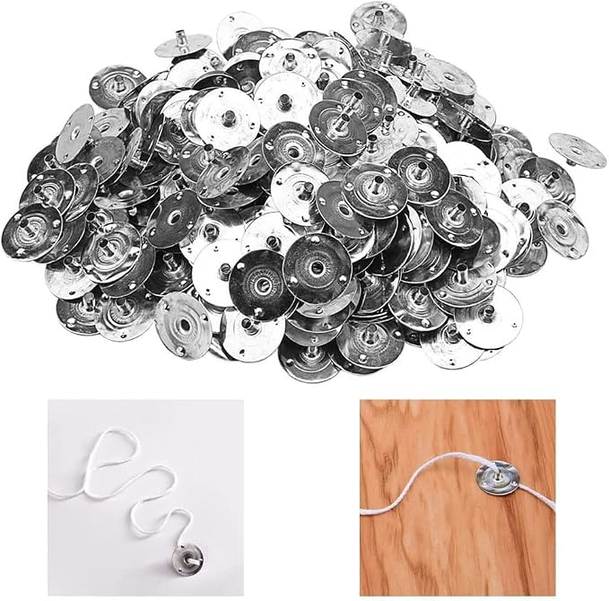 200pcs/20mm Candle Wick Tabs Metal,Metal Candle Wick Sustainer Tabs,Wick Base for Candle Making