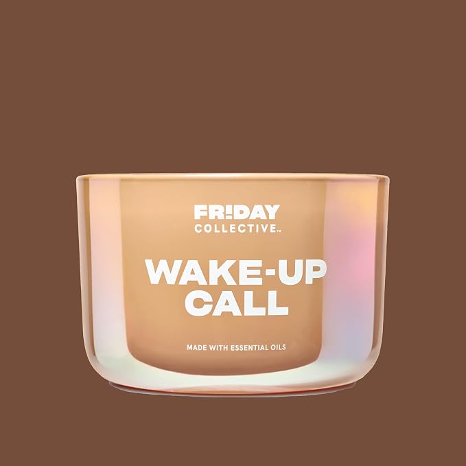 Friday Collective Wake-Up Call Candle, Sweet & Spicy Scented, Made with Essential Oils, 3 Wicks, 13.5 oz (Pack of 2)