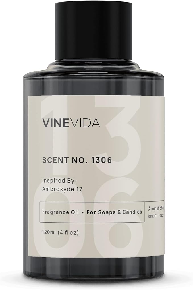 VINEVIDA Scent NO. 1306 Fragrance Oil - 120mL (4oz) - Inspired by: Ambroxyde 17 Fragrance Oil for Candle Making - Made in USA Candle Scents Scents for Soap Making