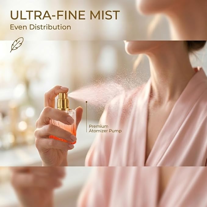 Empty Perfume Spray Bottles Set, Ribbed Glass Atomizer Refillable Portable Glass Atomizers with Funnel and Dropper, Fine Mist Spray for Women Men Dispenser Fragrance Container Set (6Pcs, Red)
