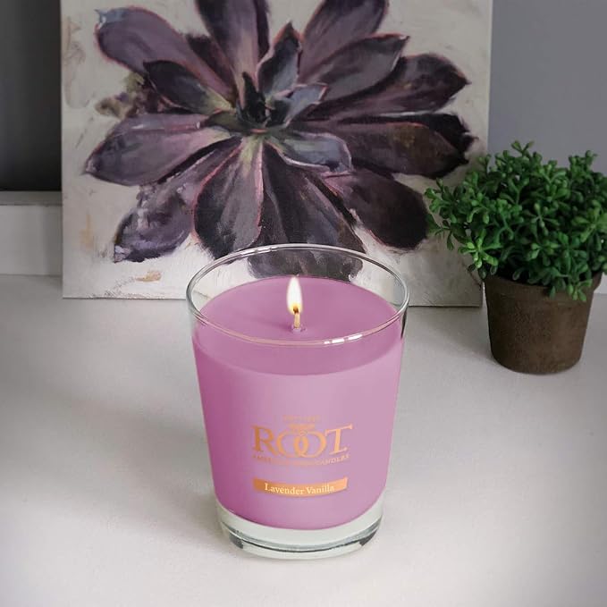 Root Candles Scented Candles Honeycomb Veriglass Premium Handcrafted Beeswax Blend Candle, Large, Lavender Vanilla