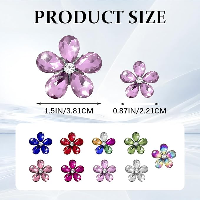 5PCS Bling Daisy Flower Car Air Vent Clips, Car Diffuser Vent Clip, Sparkling Crystal Rhinestone Cute Auto Air Conditioning Clamp, Diamond Air Outlet Clip Decor for Women Girls (Purple)