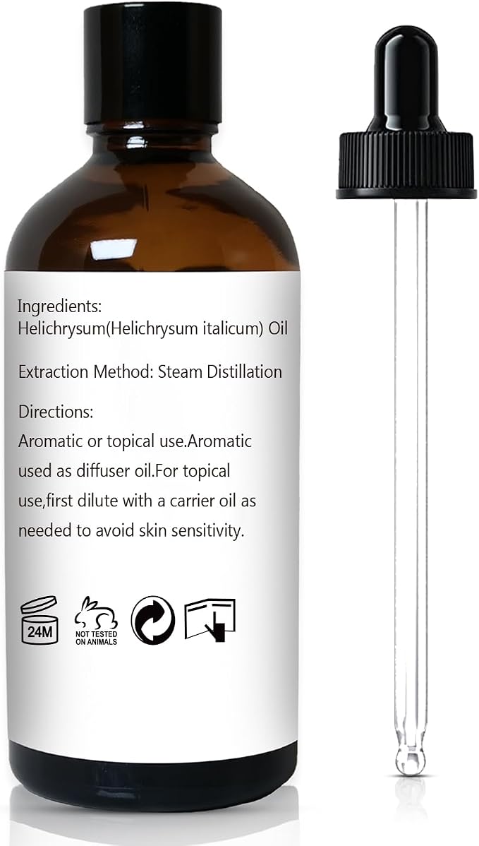 GM Gumili Helichrysum Essential Oil, 100% Pure Helichrysum Oil for Skin, Bruising, Body, Spray & DIY- 100ml