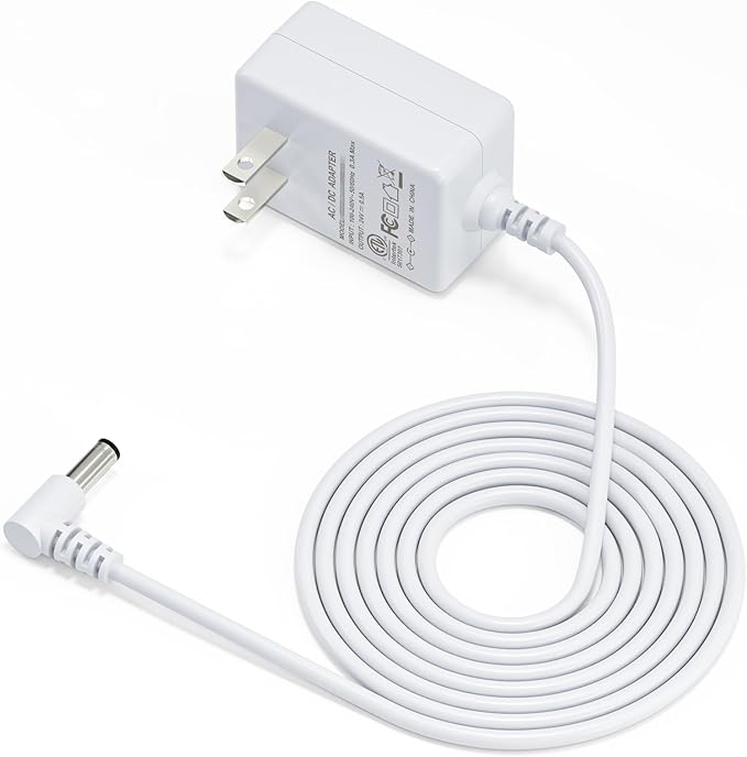 SoulBay [ETL Listed] 24V Diffuser Power Cord for Essential Oil Diffusers Humidifiers 120ml 150ml 200ml 300ml 400ml 500ml Replacement Adaptor, Input 100V-240V Output 24Volt 500mA, White, 5.6 FT