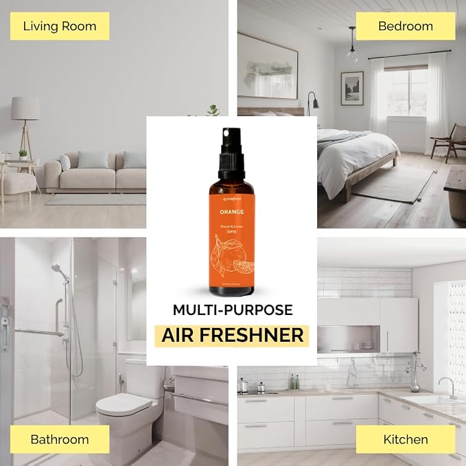 Orange Room, Linen & Pillow Spray by Aromafume | 100ml/3.38 fl oz | with Pure Orange Essential Oil | Aromatherapy Spray | Mist for Bedding, Fabrics