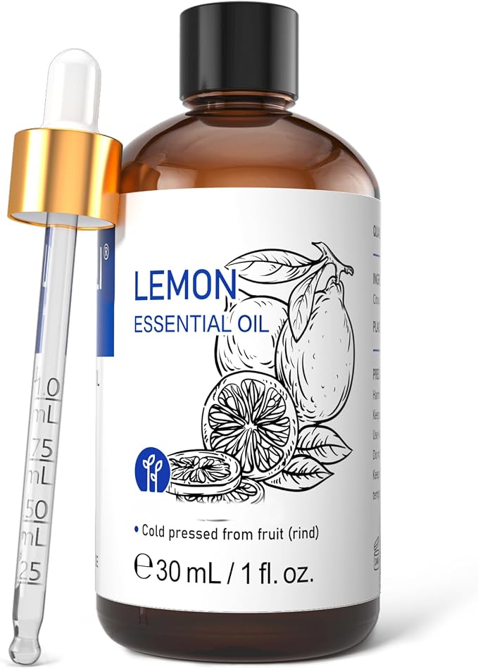 HIQILI Lemon Essential Oil for Cleaning, Skin, Diffuser - 1 Fl Oz/30ML