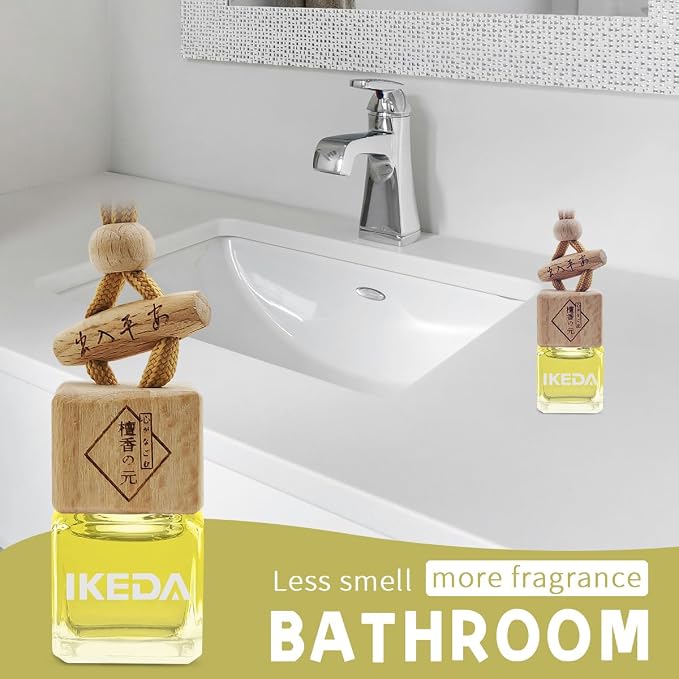 ikeda fragrance Car Air Freshener | Square Hanging Car Scent with Vent Clip Bottle | Long Lasting Fragrance | Essential Oil Diffuser | Odor Eliminator Deodorizer (Square-Tranquil Girl)