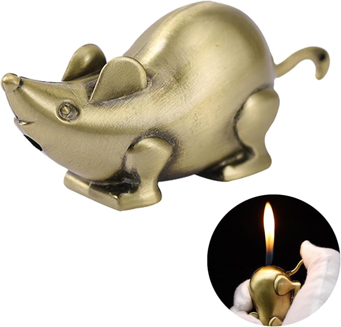 Torch Lighter, Creative Inflatable Butane Lighter, Cool Portable Gas Lighter, Adjustable Soft Flame Lighter, Refillable Butane Lighter for Outdoor Indoor Men Boyfriends Gifts(Without Butane)-Bronze