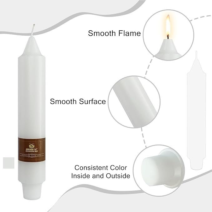 White Wedding Candles Unscented Tapered Candle 7 inch Short Candle 4 PCS Smokeless Candlesticks Long-Burn for Home Dinner Wedding Party Decoration