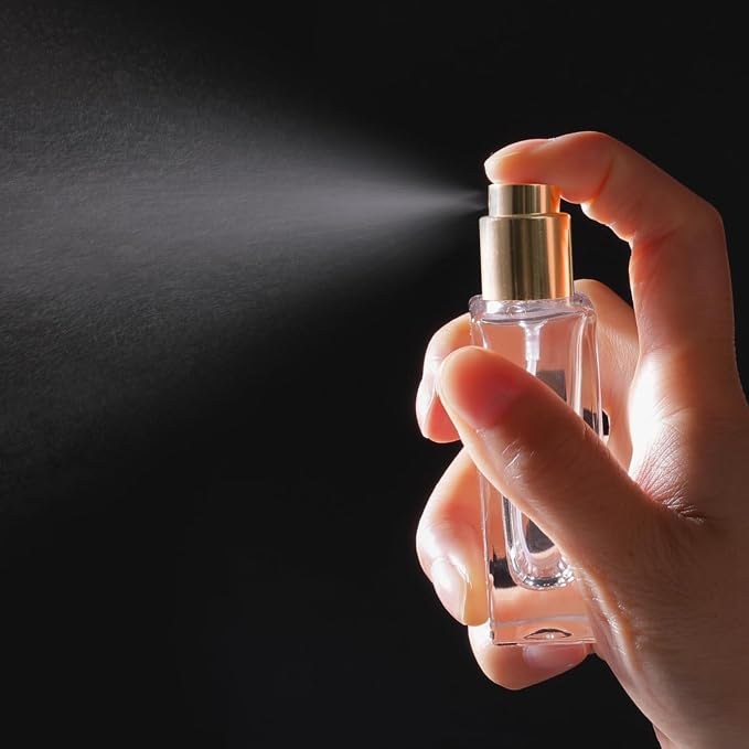 30ml/1.0 Oz Glass Spray Bottle Perfume Atomizer,Travel Refillable Perfume Bottles Empty Classic Spray Bottle 2Pack (Gold, 30ml)
