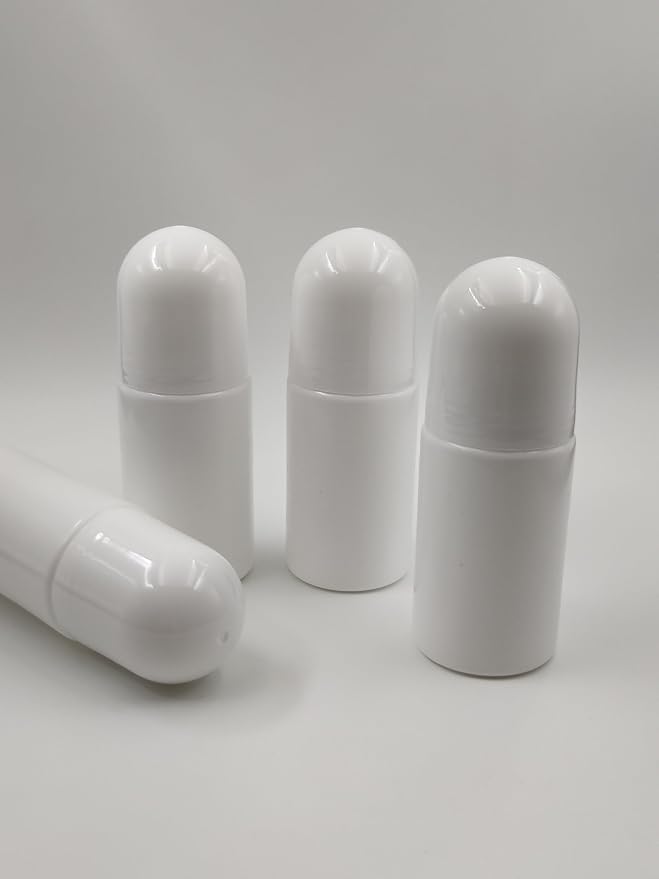 4Packs 30mL/50mL Empty Roll-on Bottle Plastic with Removable Cap for Easy Refills for Homemade Deodorants Essential Oil Blends (50mL)