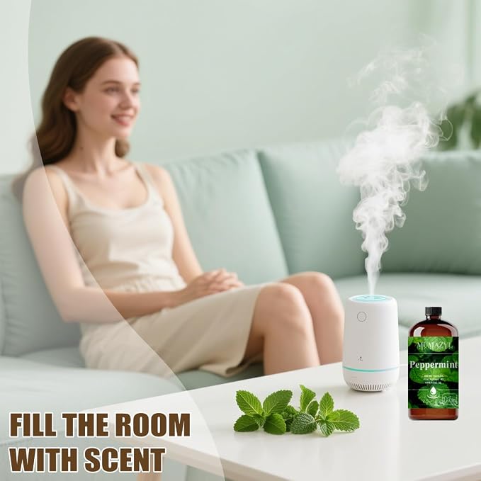 Peppermint Essential Oil, Peppermint Oil 16 Fl Oz 480ML for Diffuser Humidifier Yoga Cleaning DIY Candle Soap Making MUMAZYL Essential Oils