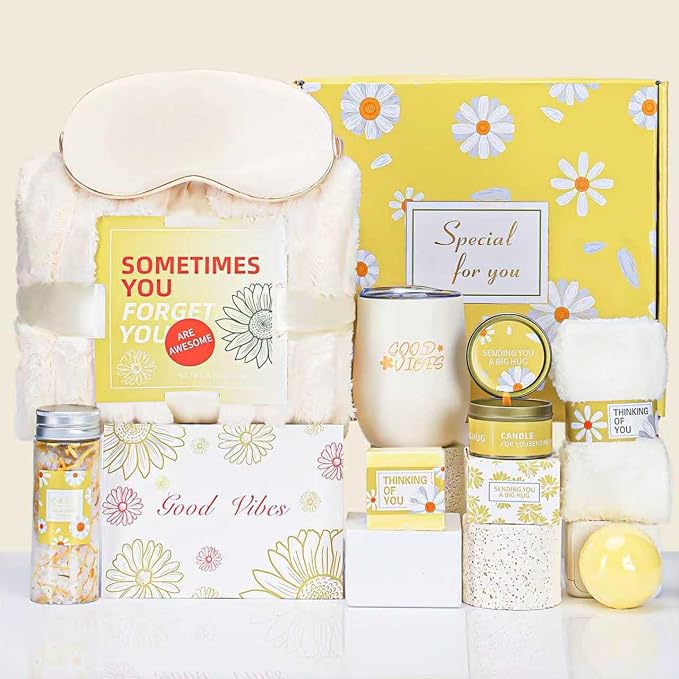 Self Care Gift Basket: Luxury Spa Box for Ultimate Relaxation | Perfect Birthday or Get Well Soon Care Package for Her, Women, Wife, Sister, Teen Girls