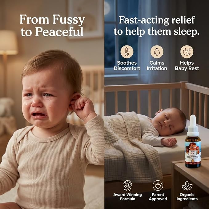 Punkin Butt Baby Ear Oil | Organic Garlic, Mullein, Calendula Ear Drops Safe for Infants (1 oz)