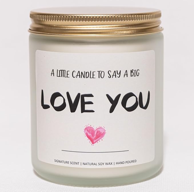 Lavender & Eucalyptus Soy Wax Candle, 7OZ - I Love You Gifts for Her & Him, Romantic Gifts for Her, Love You