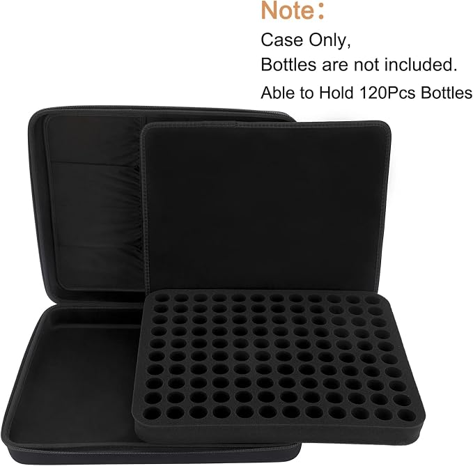 Hipiwe 120 Bottle EVA Essential Oil Storage Carrying Case Hard Shell Exterior Essential Oils Organizer Holder Traveling Bag with Foam Insert, Holds 5ml 10ml 15ml Essential Oils