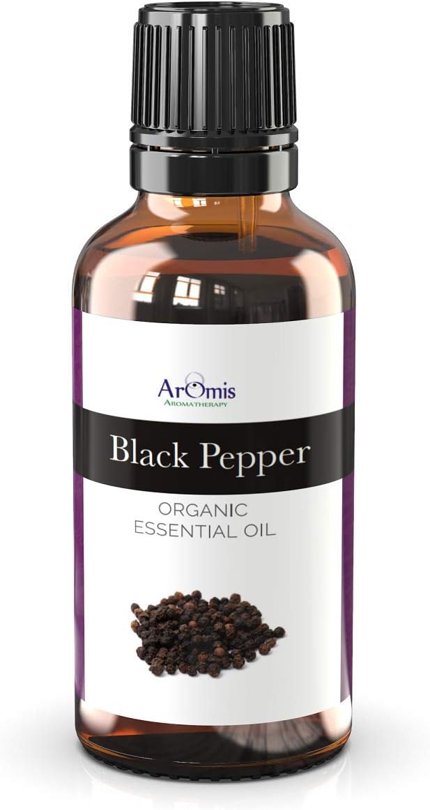 ArOmis Black Pepper Essential Oil - 100% Pure Therapeutic Grade - Undiluted, Premium Oil - 150 Micron Filtered, Perfect for Aromatherapy Diffusers (30ml / 1 fl oz)