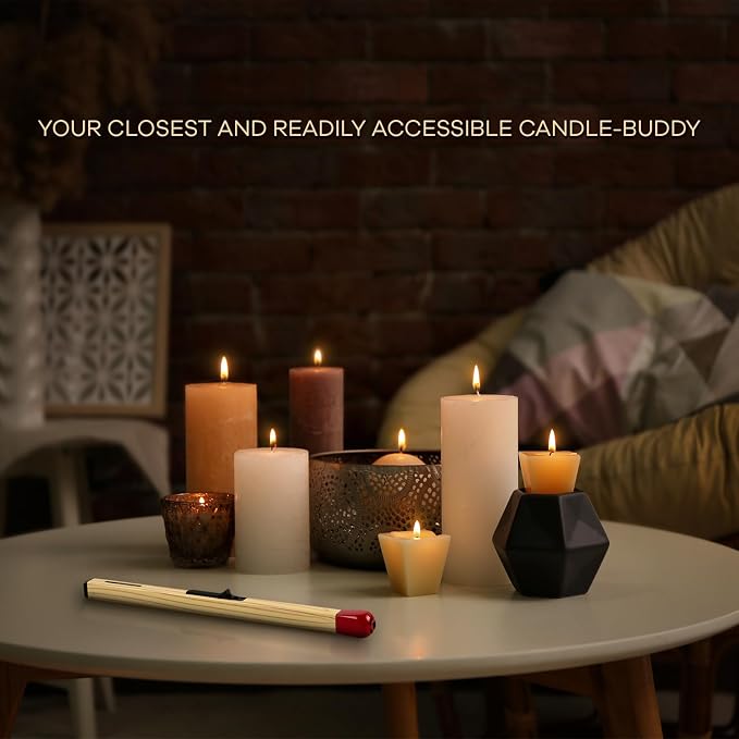 Match Stick Shaped Multipurpose Butane Lighter, Novelty Candle and Grill Lighters, Extended Handle Flame Igniters for Candles, Fireplaces and BBQ (Pack of 2)