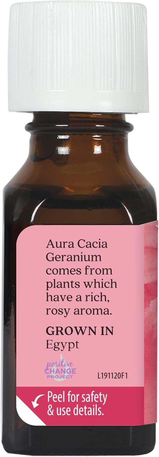 Aura Cacia 100% Pure Geranium Essential Oil | GC/MS Tested for Purity | 15 ml (0.5 fl. oz.) | Pelargonium graveolens