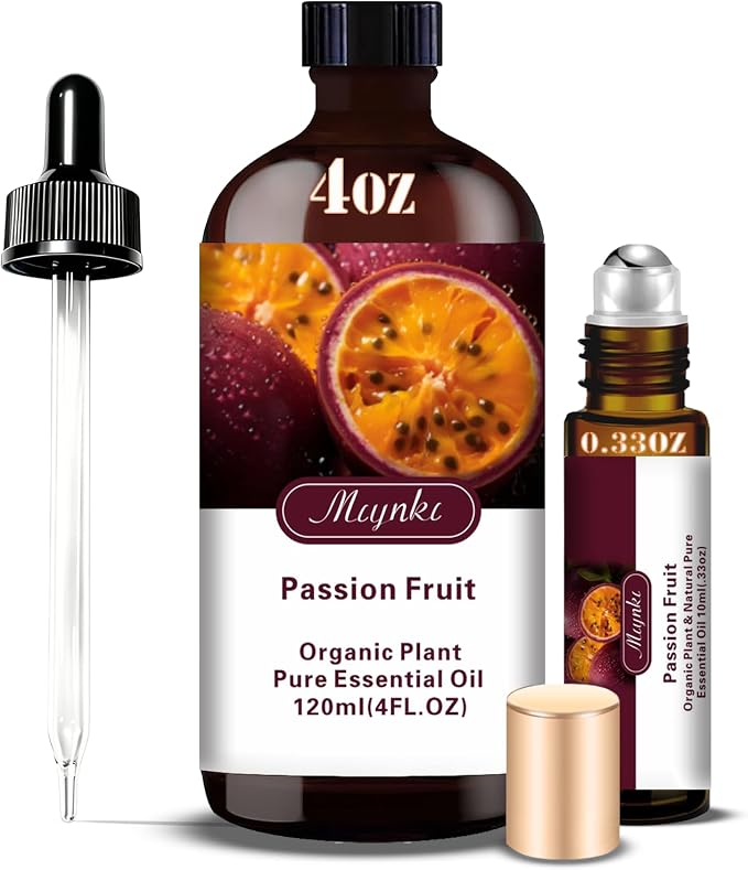 Passion Fruit Essential Oil, Passion Fruit Oil for Diffuser, Humidifier, DIY Candle, Soap, Sweet Exotic Scent, Home, Gift Ready,Passion Fruit Fragrance Oil - MLYNKL Essential Oils (4.33 fl oz / 130ml)