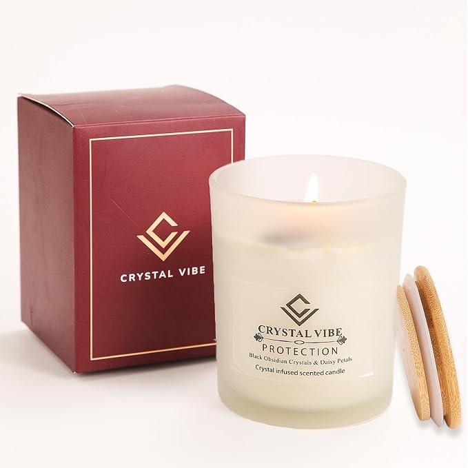 Crystal Vibes Scented Candle for Aromatherapy & Meditation | Long-Lasting Fragrance | Relaxing Home Décor | Stress Relief & Calm Ambience