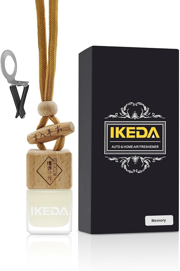 Ikeda Car Air Freshener: Hanging Car Smell Air Freshener | 10ml Hanging Car Perfume | Long Lasting Fragrance | Strong Scents Diffuser for Auto Home (Memory|Square)