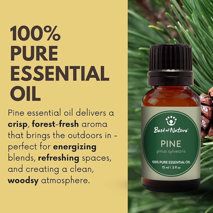 Best of Nature 100% Pure, Undiluted, Natural Aromatherapy Essential Oils for Diffuser, DIY Skincare and Topical Use (Pine)