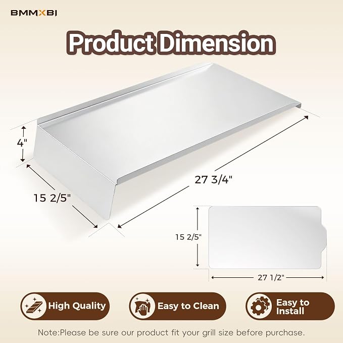 Drip Pan Heat Baffle and 6-Pack Aluminium Grease Drip Tray Liners Replacement Parts for Traeger Pro 780 Pellet Grills, Heavy-Duty Drip Tray Liner for Traeger BAC780 Grill Accessories
