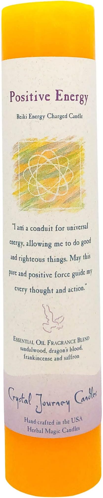 CRYSTAL JOURNEY Candle Pillar Positive Energy, 1 EA
