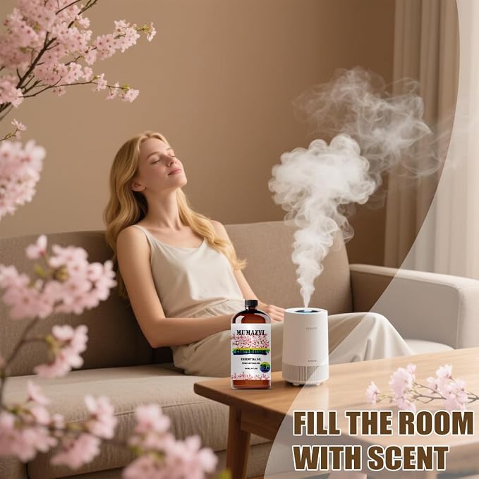Cherry Blossom Essential Oil, Cherry Blossom Oil 16 Fl Oz 480ML for Diffuser Humidifier Yoga Cleaning DIY Candle Soap Making MUMAZYL Essential Oils