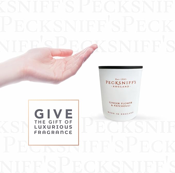 Pecksniff's Ginger Flower & Patchouli Luxury Scented Candle | 1 Wick, 100 g/3.5 oz