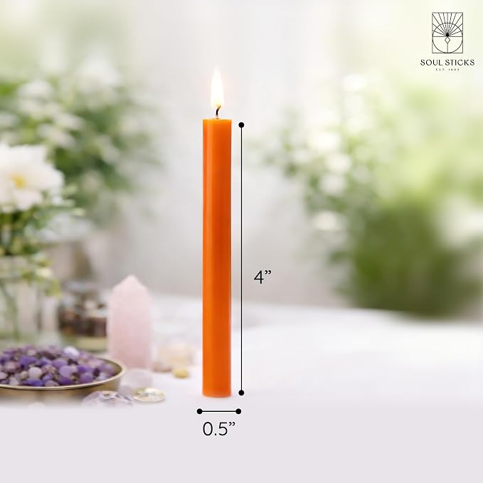 SOUL STICKS Control Magic Spell Chime Candles 20 Pack - Ideal for Altar, Rituals, Ceremonies, Meditation Orange Chime Candle for Witchcraft Supplies, Wiccan Supplies, Candles Clearance