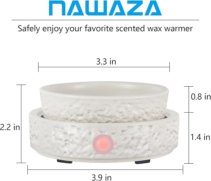 nawaza Ceramic Wax Melt Warmer Fragrance, 3 in1 Electric Candle Wax Warmer, Scented Wax Melt Wax Cubes Melter Fragrance Warmer for Home,Office, Birthday Gifts for Women Mom(White-01)