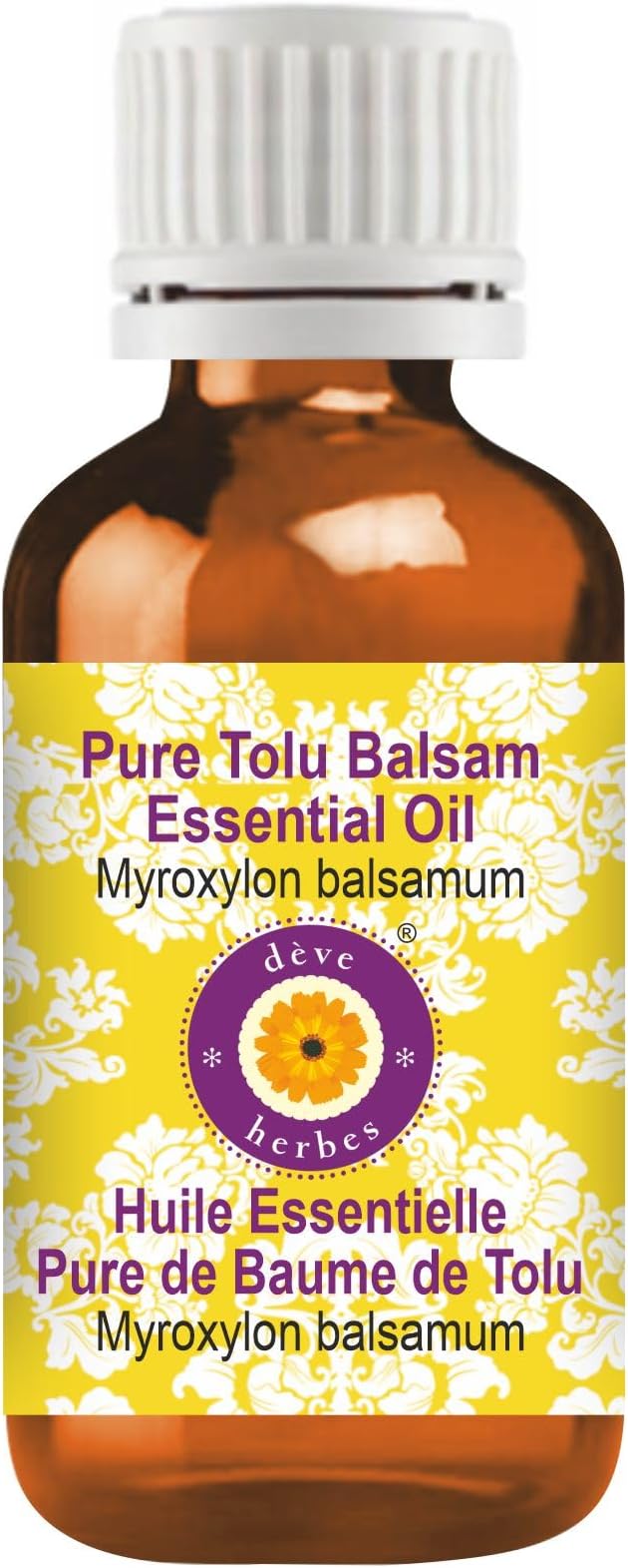Deve Herbes Pure Tolu Balsam Essential Oil (Myroxylon balsamum) Steam Distilled 50ml (1.69 oz)
