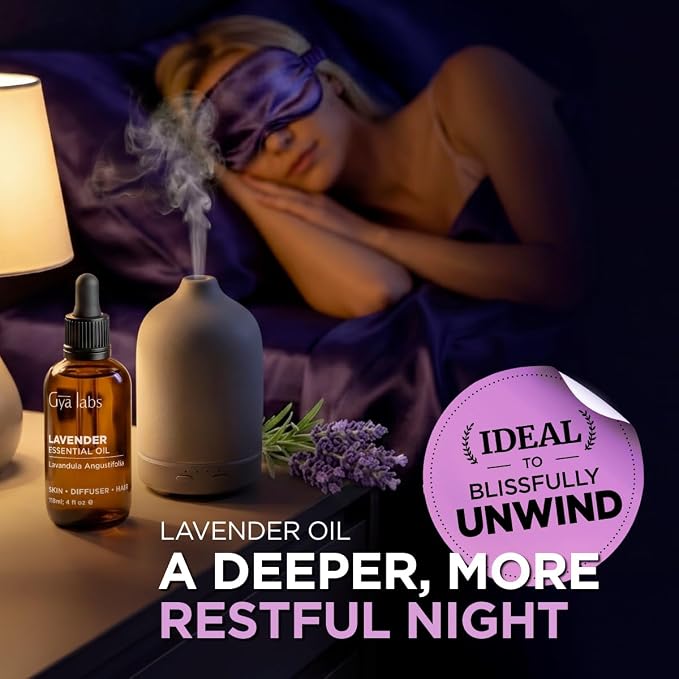 100% Pure Lavender Essential Oil - 4 Fl Oz - Lavender Oil for Hair, Skin, Diffuser, Aromatherapy & DIY Candle Making Scent