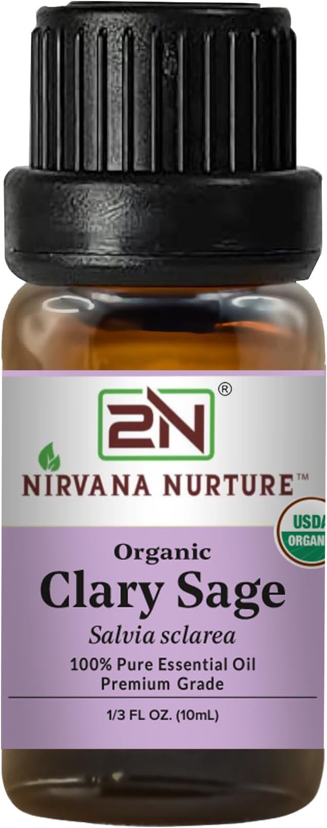 Clary Sage Essential Oil, USDA Certified Organic, 100% Pure Undiluted, Aromatherapy Oil for Diffuser, Hair & Skin Care