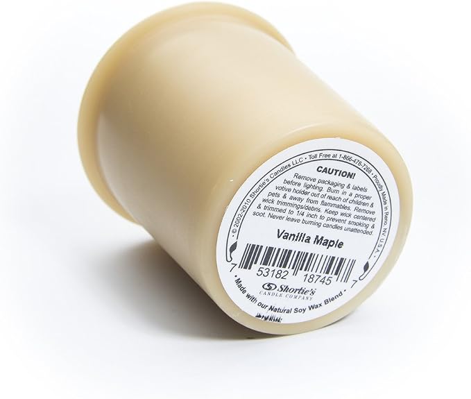 Vanilla Maple Soy Votive Candles - Scented with Natural Fragrance Oils - 6 Beige Natural Votive Candle Refills - Bakery & Food Collection