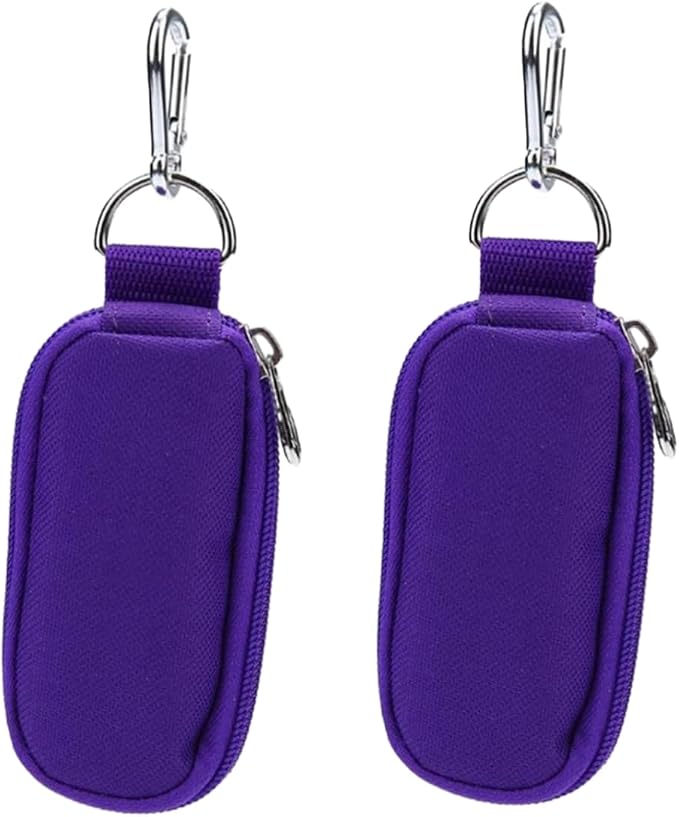 2Pcs Purple Portable Small Essential Oils Keychain Pouch Kit for 5/10/15ml Carrying Travel Bag for Oil Bottles Travel Cases, Cosmetic Travel Cases (without bottle)