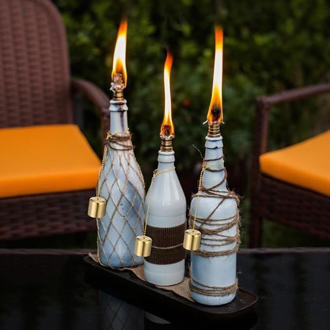 VOSAREA 6pcs Brass Lampshade Candle Care Tool Tiki Torch Caps Fire Extinguisher Cutter Candle Wick Cover Multi-use Snuffer Covers Stickers Chain Heater Rust Lamp Shade Put Out Tool