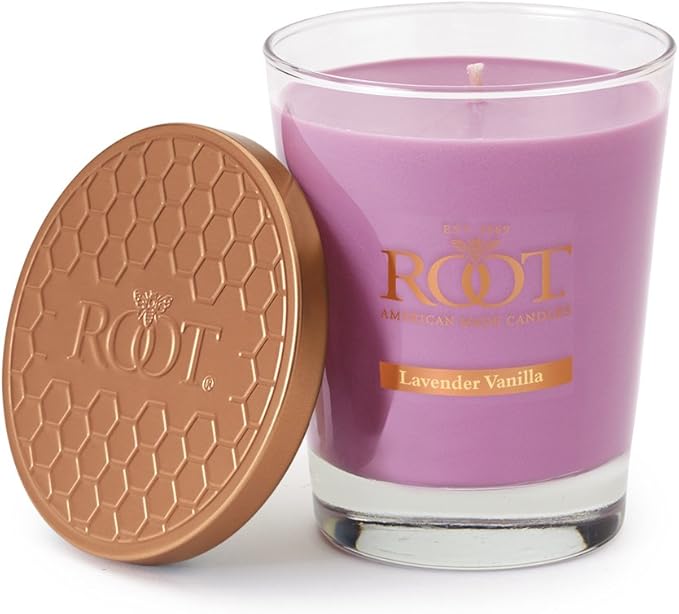 Root Candles Scented Candles Honeycomb Veriglass Premium Handcrafted Beeswax Blend Candle, Large, Lavender Vanilla