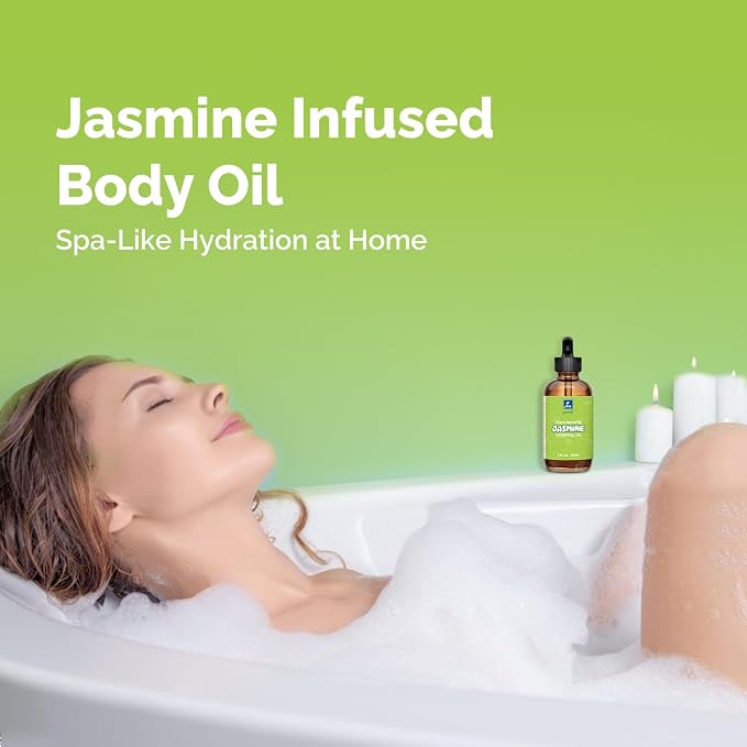 GM Gumili Jasmine Essential Oil 2 Oz, 100% Pure Jasmine Oil for Diffuser, Skin, Hair, Body & Face, Perfume, Floral Scent for Relaxation, Aromatherapy & Massage