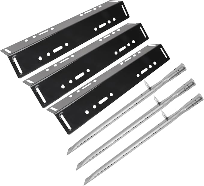 Grill Replacement Parts Kits for Smoke Hollow PS9900 PS9500 6800 6500 SH9916 SH5000, 16.5" Porcelain Steel Heat Plate and Stainless Steel Pipe Burners Replacement Parts Kit for Smoke Hollow