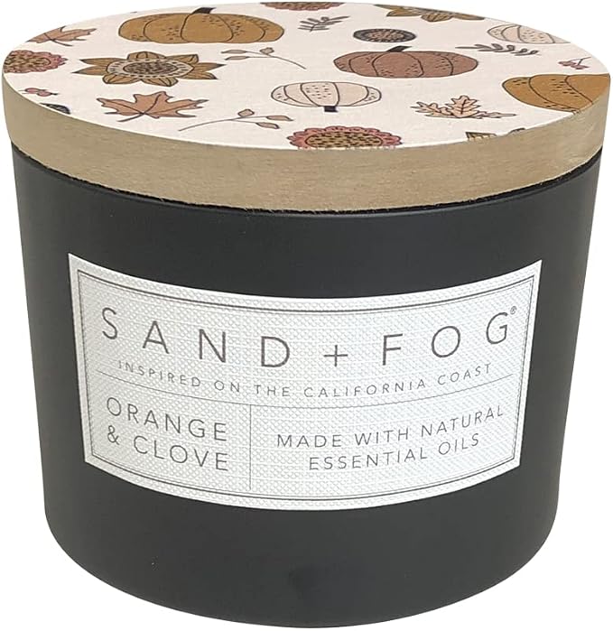 Sand + Fog Scented Candle - Orange & Clove – Additional Scents and Sizes – 100% Cotton Lead-Free Wick - Luxury Air Freshening Jar Candles - Perfect Home Decor – 12oz