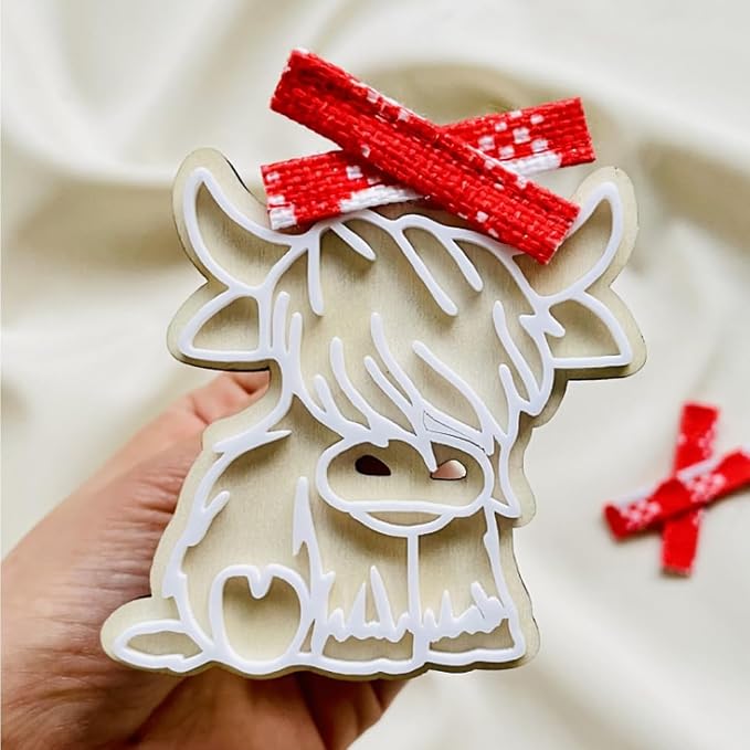 Highland Cow Vent Clip, 2 Pcs Cute Cow Car Air Fresheners Vent Clips, Funny Home Decoration Car Decoration Car Air Freshener